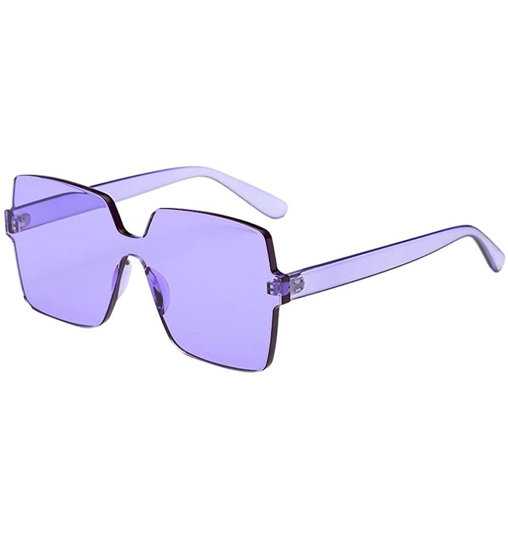 Rectangular Colorful Transparent Oversized Sunglasses - G - CZ18NW5I34A $8.63
