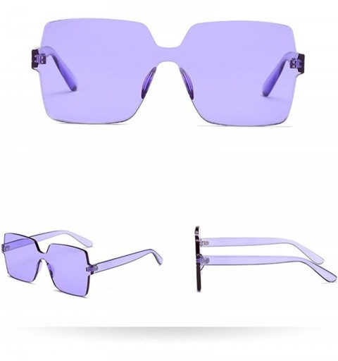 Rectangular Colorful Transparent Oversized Sunglasses - G - CZ18NW5I34A $8.63