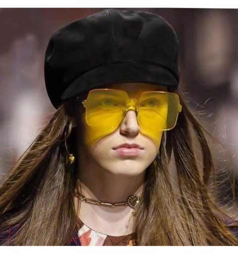 Rectangular Colorful Transparent Oversized Sunglasses - G - CZ18NW5I34A $8.63