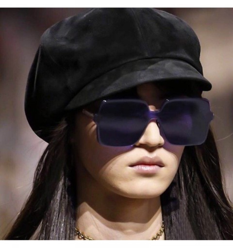 Rectangular Colorful Transparent Oversized Sunglasses - G - CZ18NW5I34A $8.63