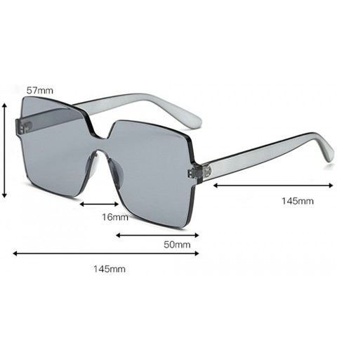 Rectangular Colorful Transparent Oversized Sunglasses - G - CZ18NW5I34A $8.63