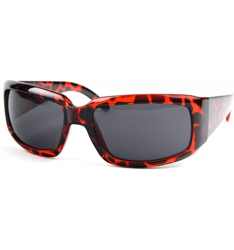 Wrap Unisex Wide Wrap Frame Sporty Sunglasses P546 - Tortoise-smoke Lens - C211CKPYRYP $15.90