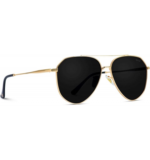 Aviator Polarized Premium Designer Inspired Medium Metal Frame Aviator Sunglasses - Modern Design - C01950KIRLO $22.42