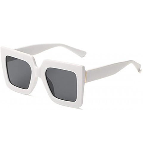Sport Men and women Sunglasses Two-tone Big box sunglasses Retro glasses - White - CI18LLCA4YR $17.91
