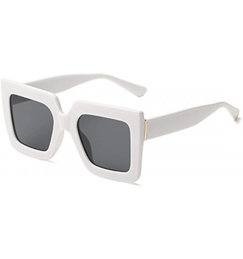 Sport Men and women Sunglasses Two-tone Big box sunglasses Retro glasses - White - CI18LLCA4YR $11.31