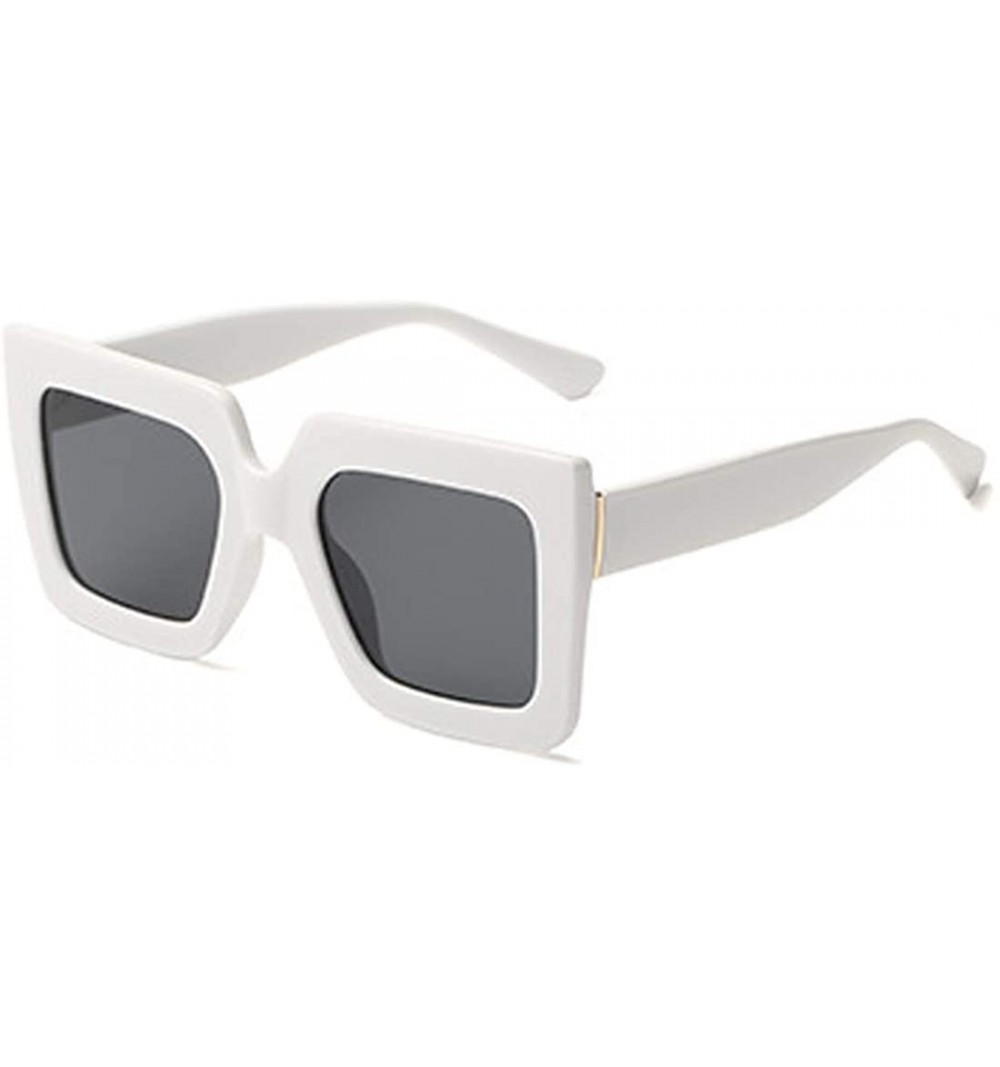 Sport Men and women Sunglasses Two-tone Big box sunglasses Retro glasses - White - CI18LLCA4YR $11.31
