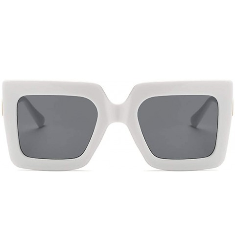 Sport Men and women Sunglasses Two-tone Big box sunglasses Retro glasses - White - CI18LLCA4YR $11.31