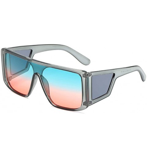 Oval Owersized Aviator Sunglasses Polarized-One Piece Mirror Shade Glasses Unisex - C - CD190EDC7MG $66.74