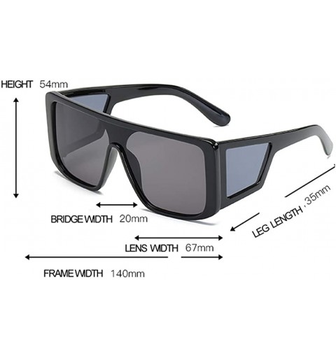 Oval Owersized Aviator Sunglasses Polarized-One Piece Mirror Shade Glasses Unisex - C - CD190EDC7MG $24.84