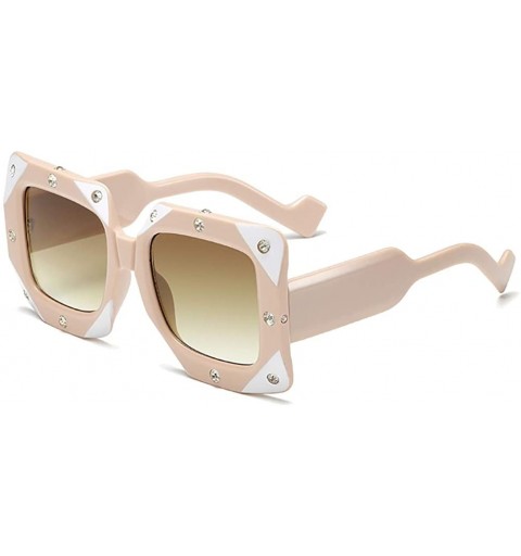 Oval Square Diamond Sunglasses-Owersized Thick Frame Eyewear-Vintage Shade Glasses - C - C2190ED6KQ3 $67.12