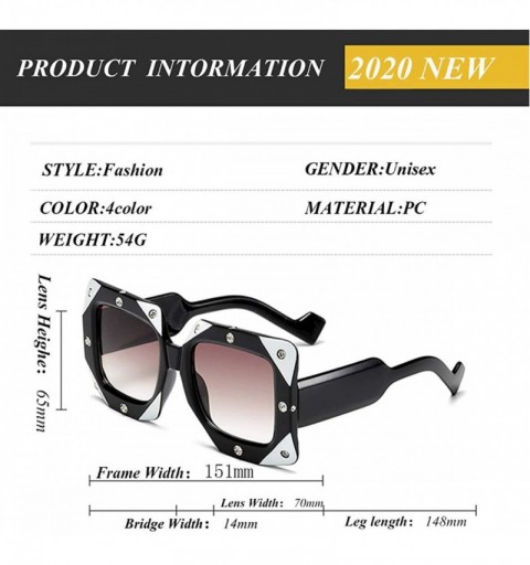 Oval Square Diamond Sunglasses-Owersized Thick Frame Eyewear-Vintage Shade Glasses - C - C2190ED6KQ3 $28.77