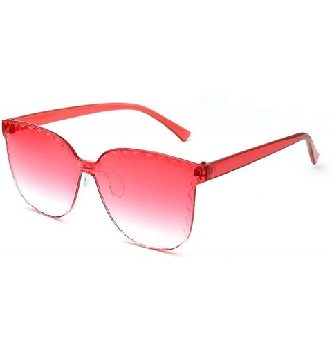 Square New Unisex Fashion Men Women Eyewear Casual Frameless Sunglasses Sunglasses - Gradient Red - CK1900XE4SR $38.72