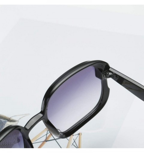 Butterfly Retro Oversized Big Squared Shape Sunglasses Vintage Style Thick-Rimmed Glasses - E - CX196SI39W9 $8.87