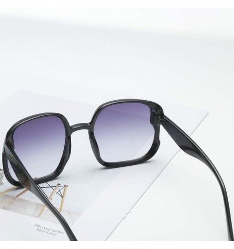 Butterfly Retro Oversized Big Squared Shape Sunglasses Vintage Style Thick-Rimmed Glasses - E - CX196SI39W9 $8.87