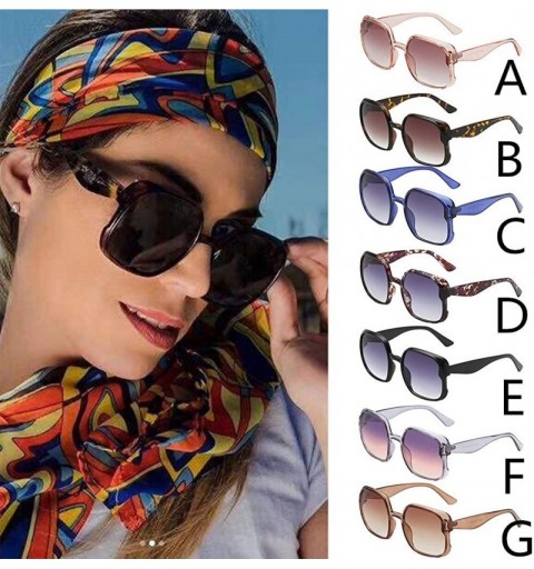 Butterfly Retro Oversized Big Squared Shape Sunglasses Vintage Style Thick-Rimmed Glasses - E - CX196SI39W9 $18.98