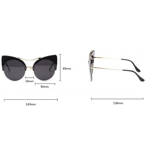 Rimless Cat Eye Sunglasses Retro Eyewear Half frame eyeglasses for Men women - Blue Green - C718EQHMKE0 $10.19