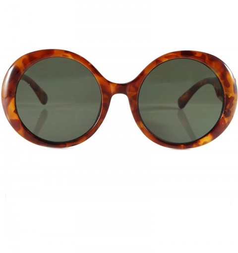 Oversized Retro Round Mod Look Bold Thick Frame Sunglasses A261 - Brown-demi Green - CU18OYX0YU7 $8.30