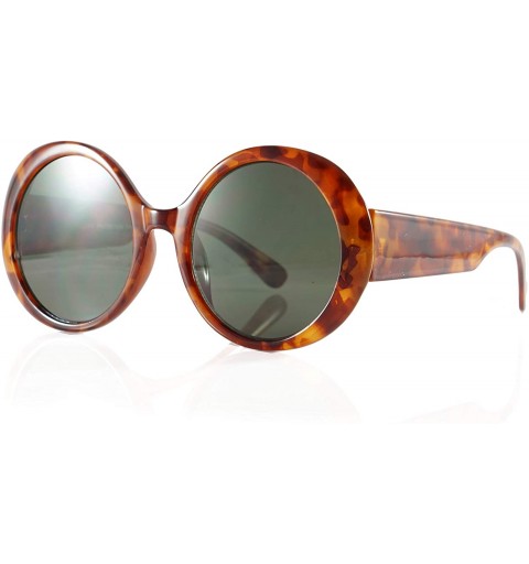 Oversized Retro Round Mod Look Bold Thick Frame Sunglasses A261 - Brown-demi Green - CU18OYX0YU7 $8.30