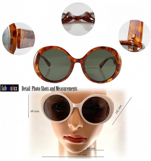 Oversized Retro Round Mod Look Bold Thick Frame Sunglasses A261 - Brown-demi Green - CU18OYX0YU7 $8.30