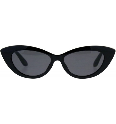Oval Classic Vintage Oval Cateye Sunglasses Womens Designer Fashion UV 400 - Black - CN18DQ3XSIK $21.78