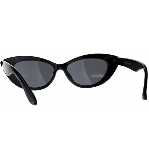 Oval Classic Vintage Oval Cateye Sunglasses Womens Designer Fashion UV 400 - Black - CN18DQ3XSIK $8.40