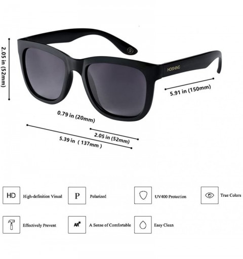 Square Plastic Frame with Square Lens Sunglasses for Women and Men Polarized UV 400 Protection - Black - C918EOXN9D3 $14.25
