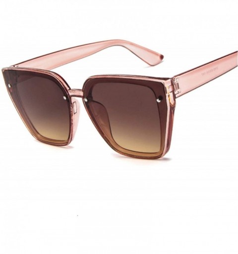 Aviator Fashion Cateyes Sunglasses Women Luxury Brand Designer Vintage Cat Eye Female Retro Full Frame Style - Brown - C0198Z...