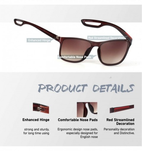 Oversized Rectangle Sunglasses For Men Women Retro Style UV400 Driving Sun Glasses - Brown Frame Gradient Brown Lens - CR18NO...