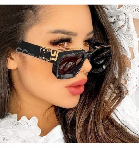 Rimless Square Luxury Sunglasses Men Women Fashion UV400 Glasses - C2 Leopard - CV198ZKDEC2 $30.75