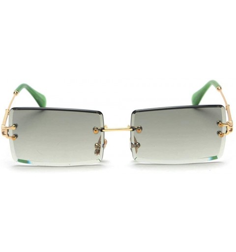 Square Fashion Small Rectangle Sunglasses Women Ultralight Candy Color Rimless Ocean Sun Glasses - Green&gray - CB18M4EZLRX $...