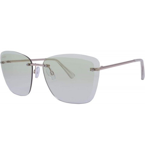 Aviator Dusk Women's Festival Fashion Rimless Sunglasses - Metal Bridge and Temples - 100% UV Protection Lenses - CK197CU5ZI8...