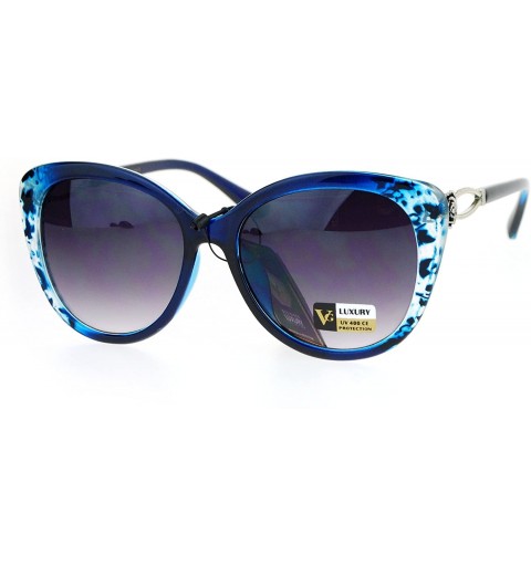 Butterfly Womens Fashion Sunglasses Elegant Rose Design Butterfly Frame UV 400 - Blue (Smoke) - CX186OUS78S $9.06