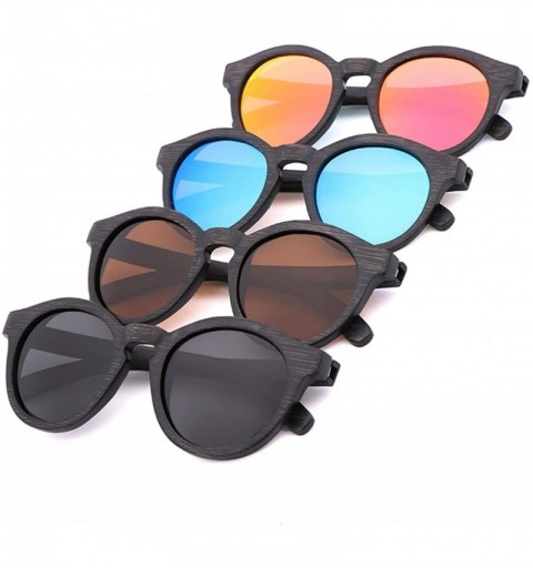 Square Design Retro Men Sunglasses Polarized UV400 Glasses Handmade Bamboo Wood Men And Women - Barbie Pink - CH198ZY65UT $36.08