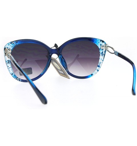 Butterfly Womens Fashion Sunglasses Elegant Rose Design Butterfly Frame UV 400 - Blue (Smoke) - CX186OUS78S $9.06