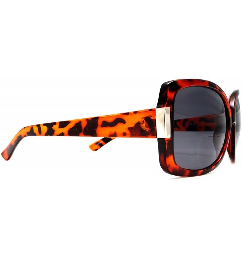 Square Bifocal Reading Sunglasses for Women Jackie O Fashion Reader Sun Glasses - Tortoise - CN18EZN4NUY $32.87