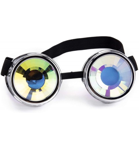 Goggle Steampunk Glasses Rave Retro Vintage Spikes Goggles Cosplay Halloween - Silver - CU18IHRR2TL $10.45