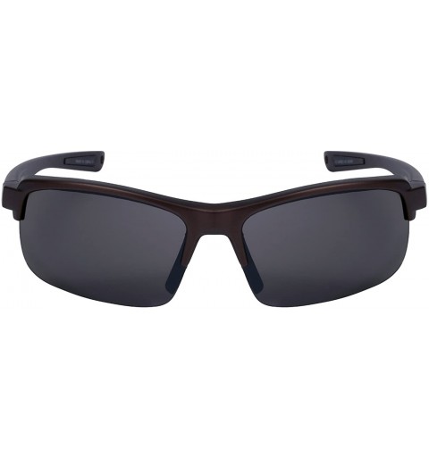 Rimless Men's Half Frame Rectangular Frame Sunglasses w/Interchangeable Lens 570077-FM - Matte Brown - CU126Y46D03 $11.84