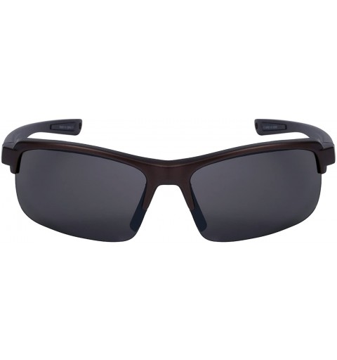 Rimless Men's Half Frame Rectangular Frame Sunglasses w/Interchangeable Lens 570077-FM - Matte Brown - CU126Y46D03 $11.84