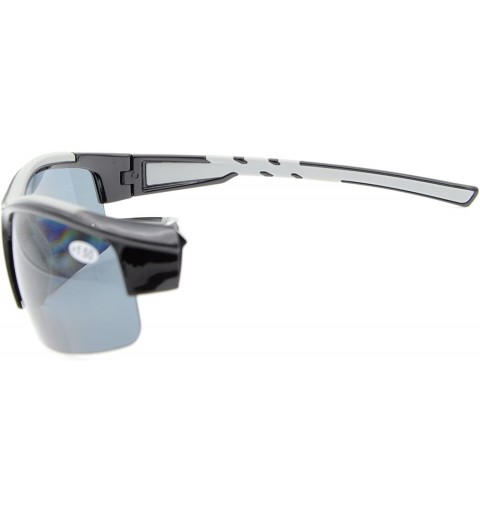Sport Unisex Sports Bifocal Half Rimless Sunglasses For Running Fishing - Shiny Black - CS18CKYYC5C $11.56