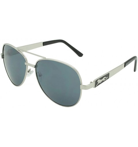 Aviator Cheetah Metal Frame Aviator Sunglasses - Silver & Black - C7182WAWCAS $8.62