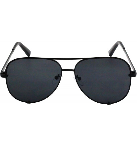 Aviator Designer Sunglasses Oversized Protection - Black - CB18T6KGH32 $13.49