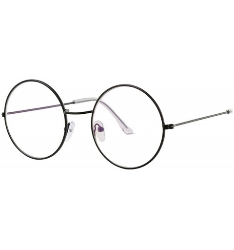 Goggle Vintage Round Sunglasses Women Ocean Color Lens Mirror Design Metal Frame Circle Glasses Oculos UV400 - Black - CB197Y...
