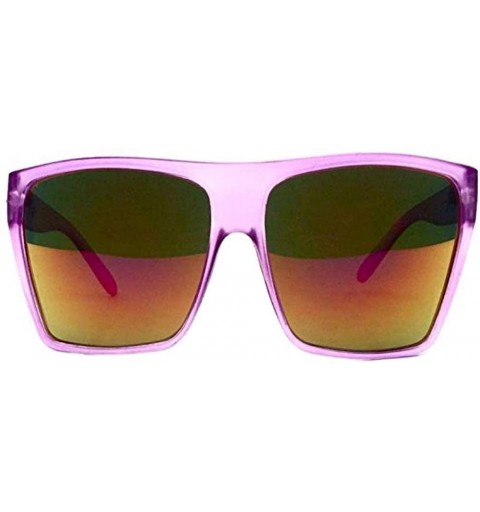 Aviator Lauren Square Aviator Flat Top Oversized Women Large Big XXL Sunglasses - Purple - CS18OIDG396 $9.69