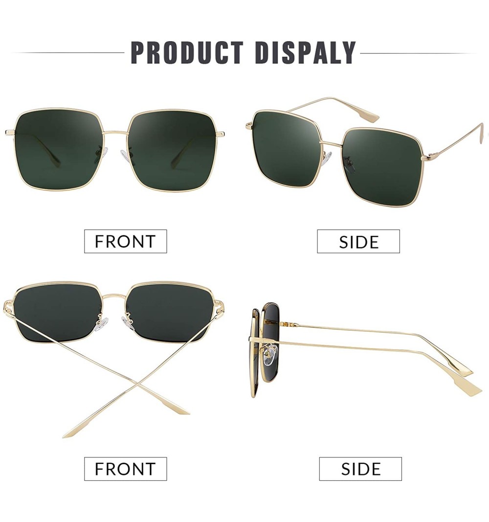 Vintage Retro Square Sunglasses Small Metal Frame Glasses - Gold Frame ...