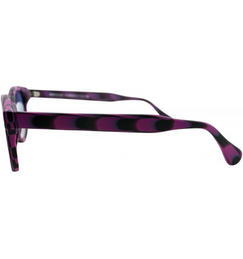 Oval Women Italian Handmade Oval Sunglasses - Non-Prescription/Rx-able Designer Glasses Frame - 4 - Pink & Black - CO18T4AUGS...