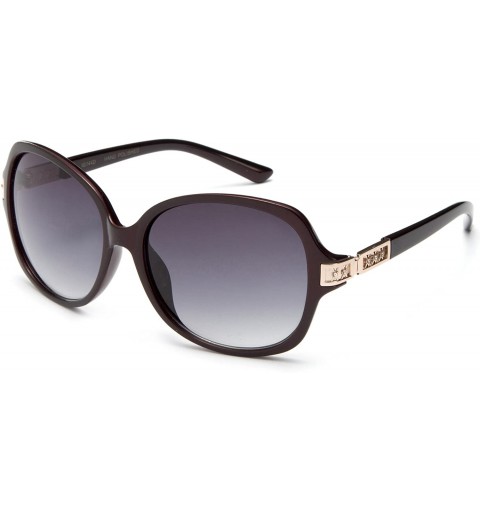 Oversized Lambo Oversized Sunglasses Protection Rhinestones - Dark Brown - CE17YQT75M5 $11.80