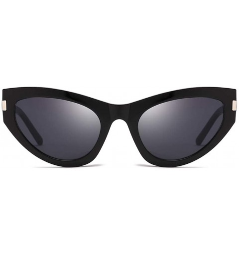 Oval Women Sunglasses Retro Black Grey Drive Holiday Oval Non-Polarized UV400 - Black Grey - CH18R83G32X $9.19