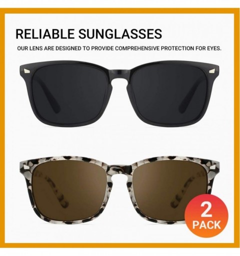 Square Polarized Sunglasses for Women Men Classic Trendy Stylish Sun Glasses 100% UV Protection - CL1905LGM2Z $14.12