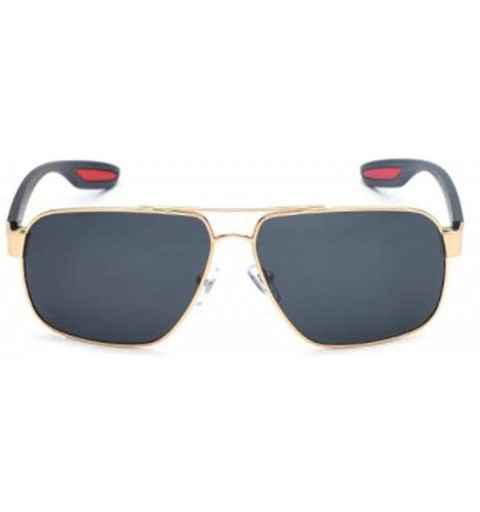 Aviator Classic Polarized Men's Sunglasses- Vintage Framed Sunglasses Men's Sunglasses - A - CQ18SN7E49L $48.37