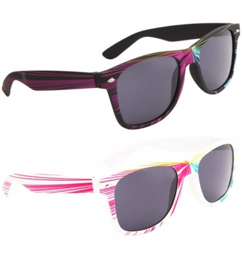 Wayfarer 2 Pair HQL Miami Fancies by Sojayo - 1 White & 1 Black (2 Pack) - CJ18C5OWNIG $15.17